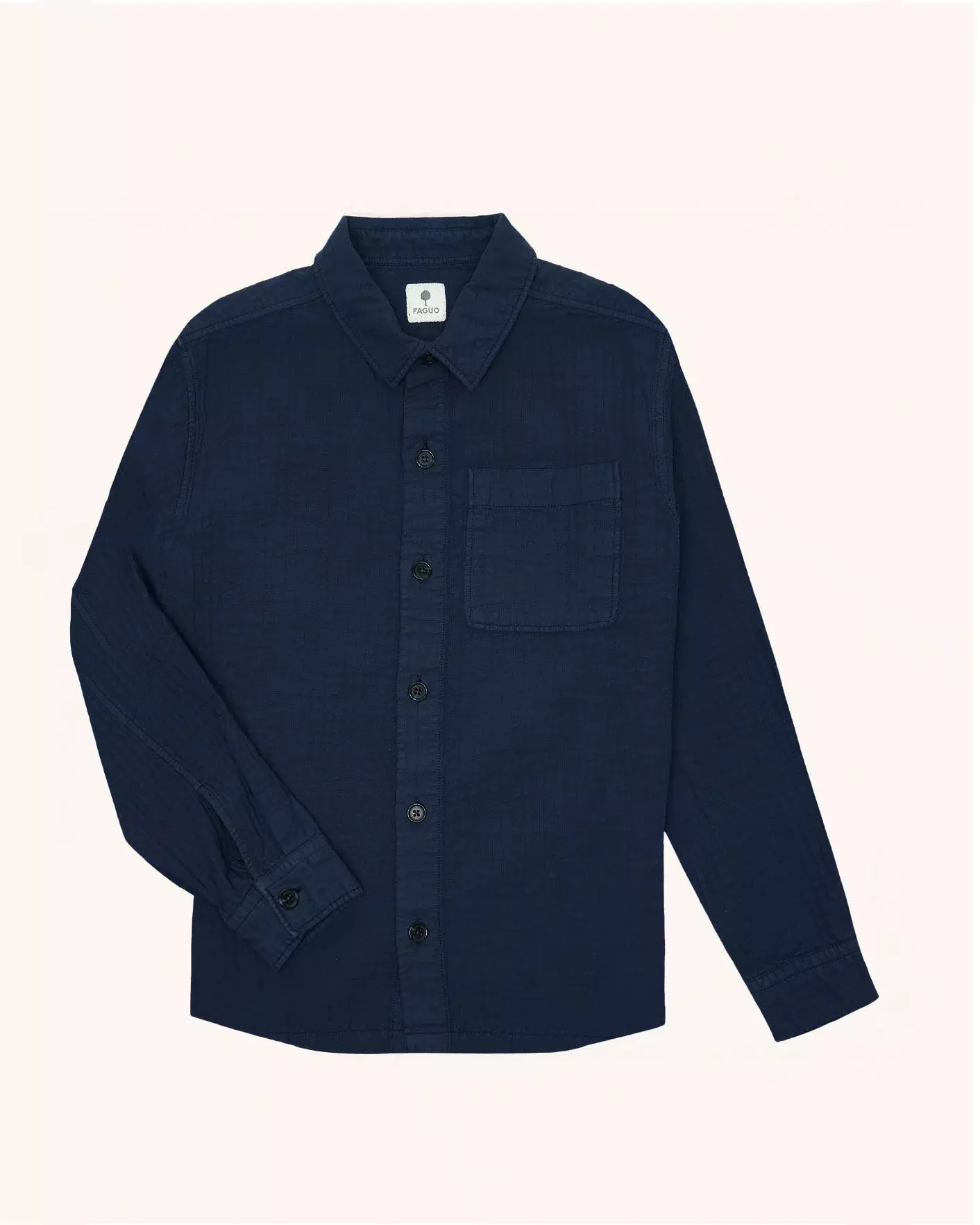 Faguo Gastine Overshirt Bleu Herren Baumwoll-Canvas blau
